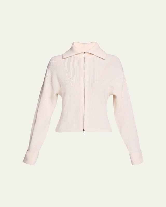 Armanda Zip-Front Wool Sweater